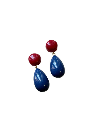 Earwish - Color Block Teardrop Drop Earrings