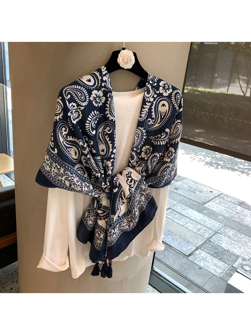 Scarvii - Elegant Print Drape Shawl Scarf