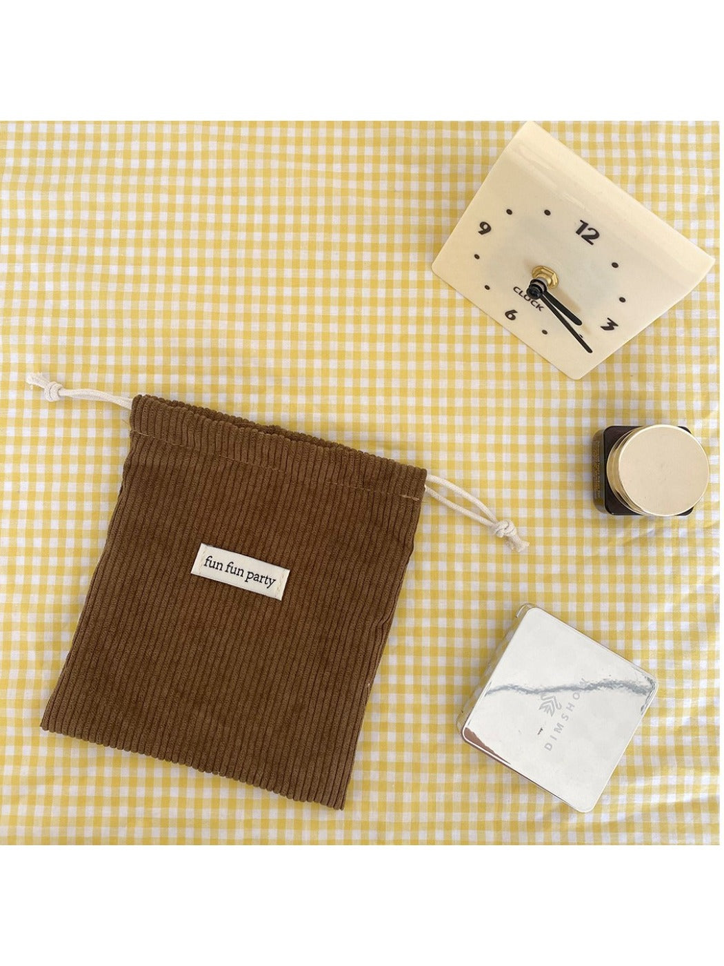 Cosbai - Corduroy Drawstring Pouch & Storage Bag