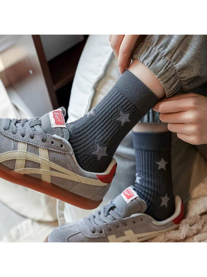 Rufia - Textured Star Ribbed Crew Socks