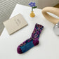 Rufia - Royal Floral Pattern Wide-Cuff Socks