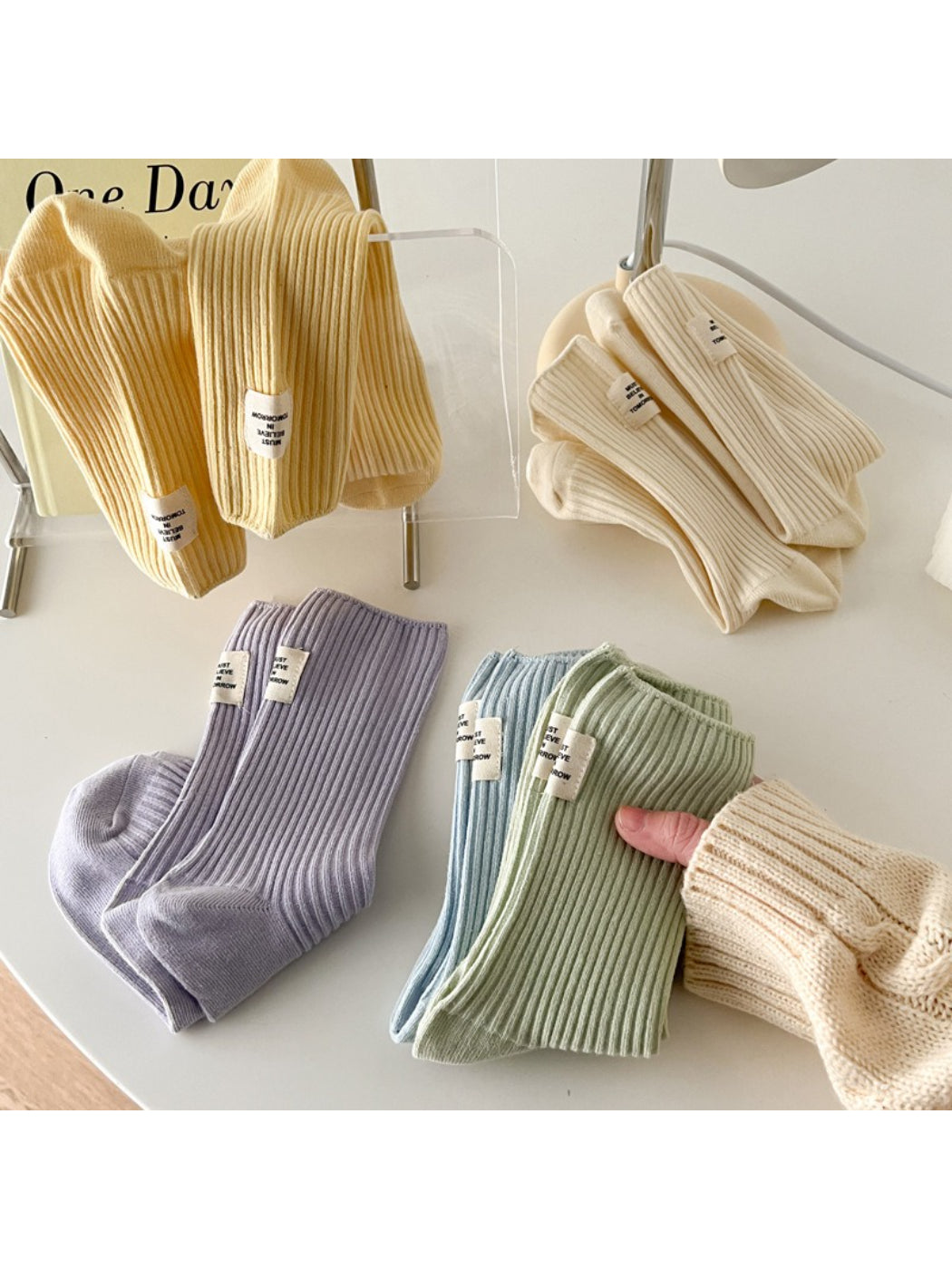 Rufia - Soft Tone Ribbed Crew Socks product image 1