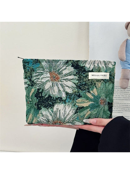 Cosbai - Vintage Jacquard Floral Pouch