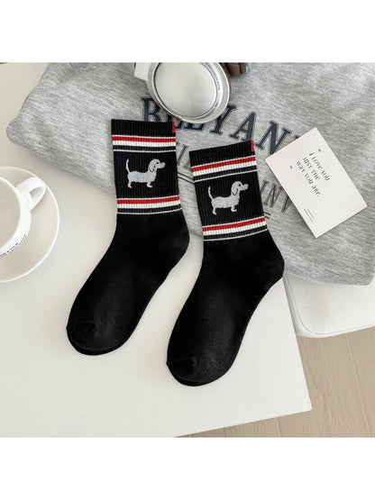 Rufia - Puppy Stripe Crew Socks