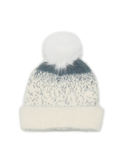 Haila Shiny Yarn Pom Pom Beanie