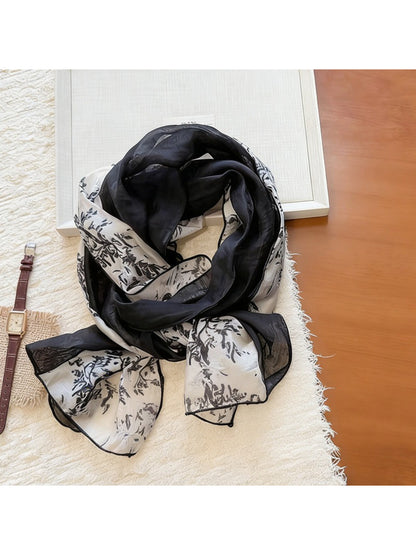 Scarvii scarf draped over mannequin highlighting patchwork details
