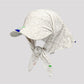 Side angle of Haila vintage baseball cap showing graffiti style artwork on fabric