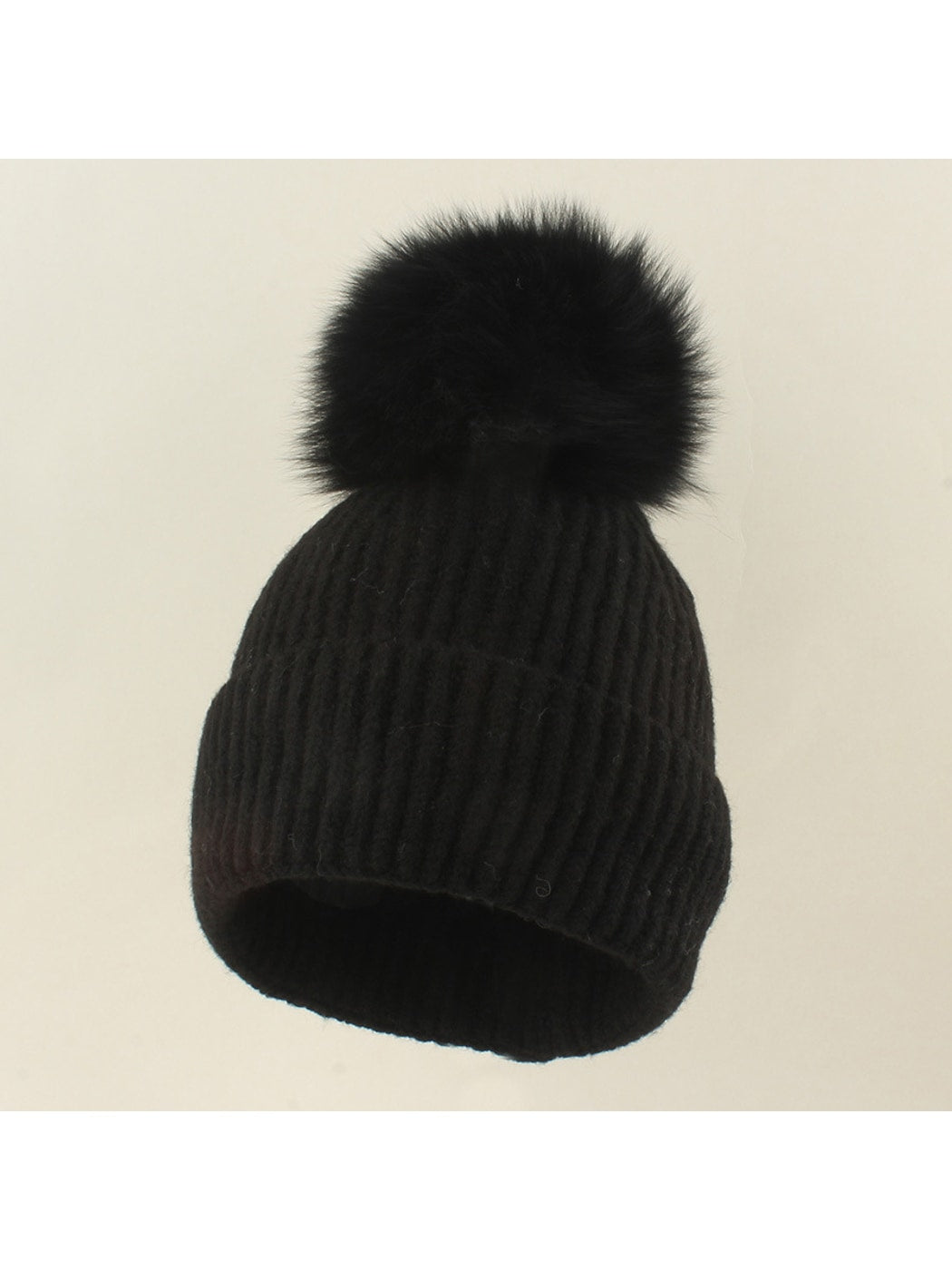Haila - Brimless Ribbed Pom Pom Winter Knit Beanie