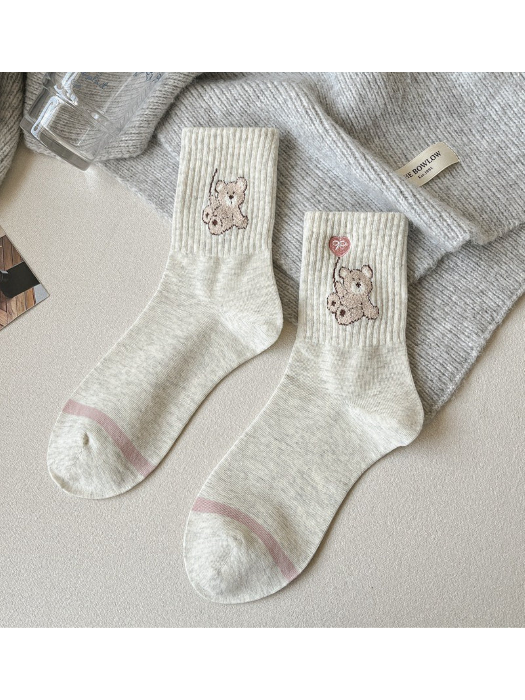 Rufia - Cozy Bear Motif Crew Socks product image 6