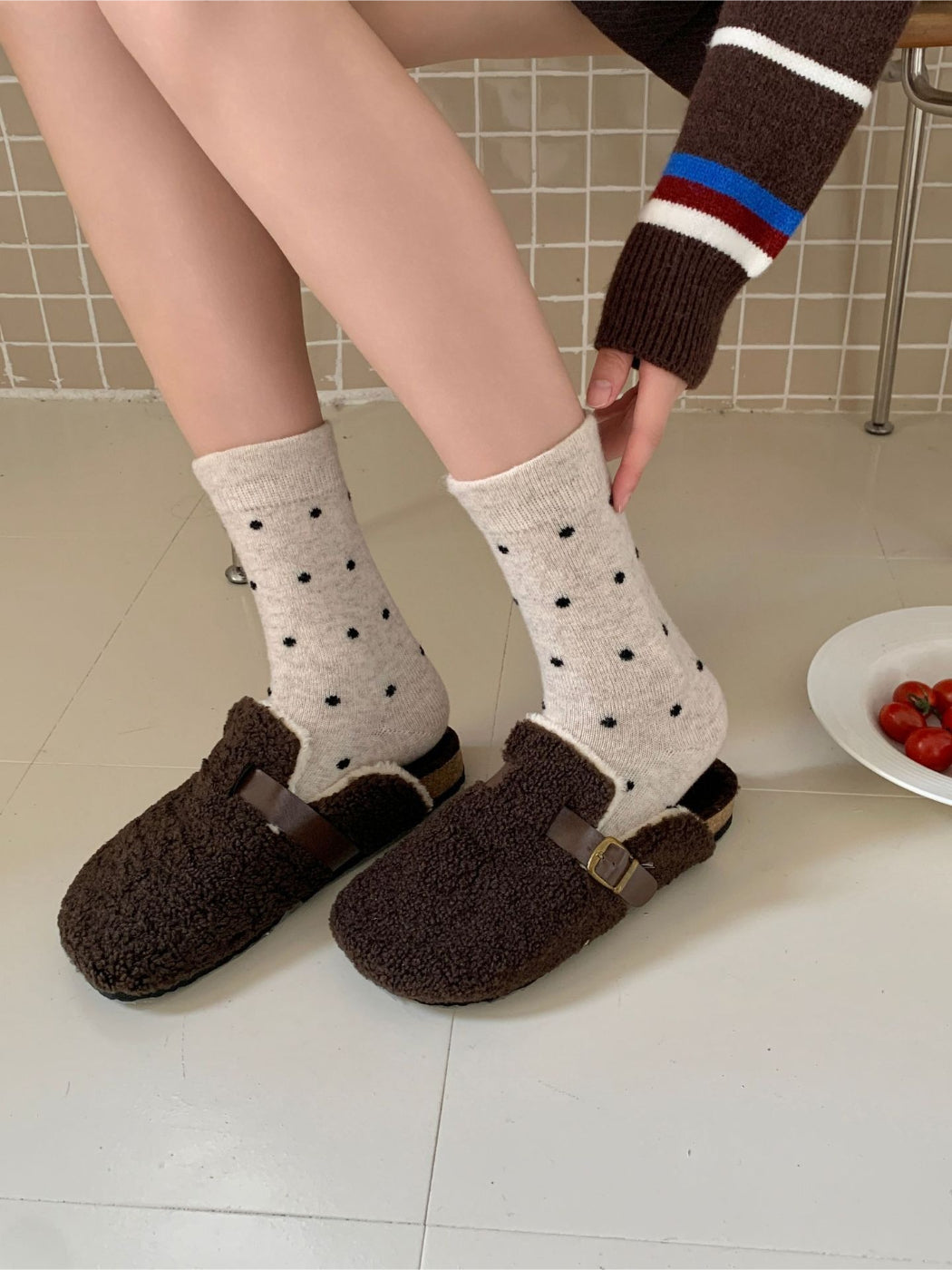 Rufia - Mini Dot Soft Knit Crew Socks