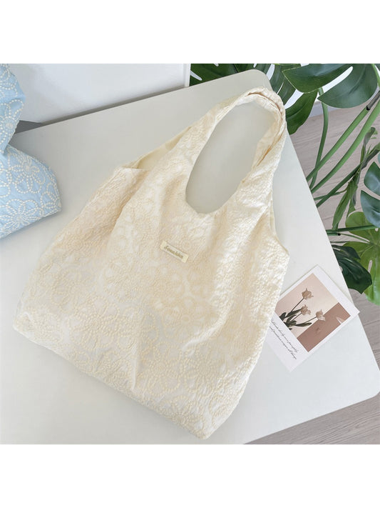 Side view of Cosbai soft textured shoulder tote bag showing shoulder strap