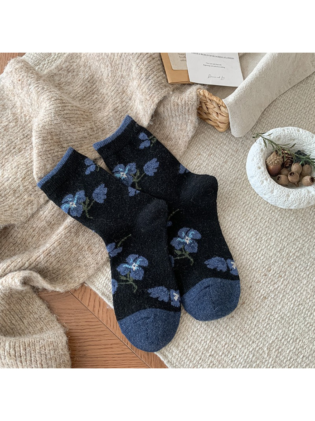 Rufia - Geometric Pattern Crew Socks