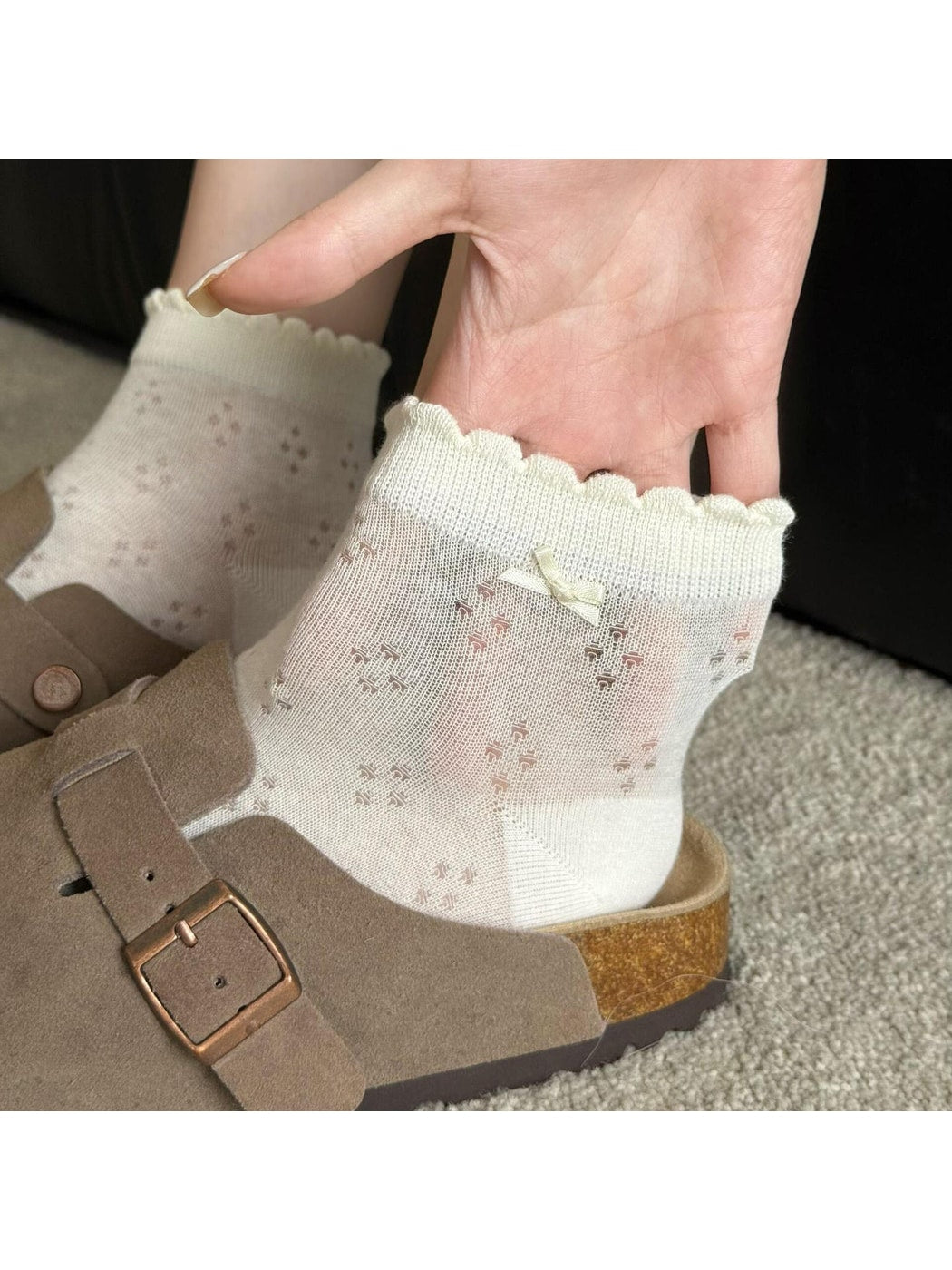 Rufia - Bow Detail Ruffle Ankle Socks