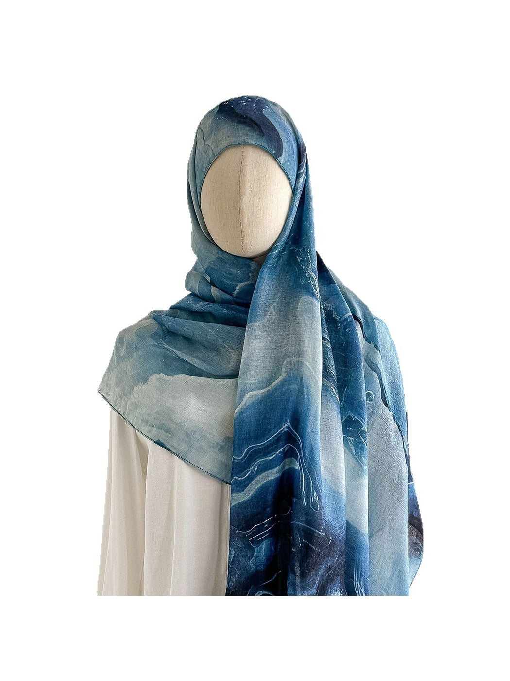 Scarvii - Elegant Marbled Print Summer Wrap Scarf