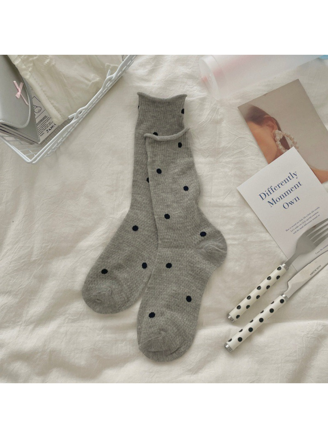 Close-up of Rufia socks heel and toe areas with knit detail