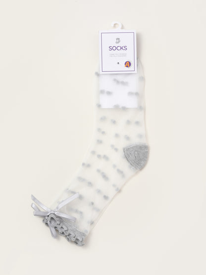 Rufia - Sheer Polka Dot Bow Socks