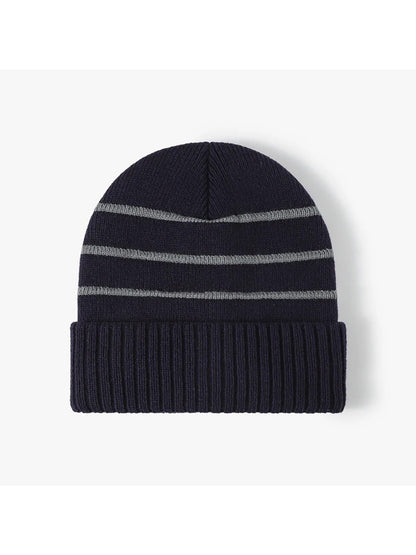 Haila - Striped Fleece-Lined Cuffed Knit Beanie