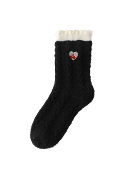 Rufia – Heart Embroidery Warm Home Socks