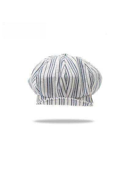 Haila - Round Crown Striped Women's Beret