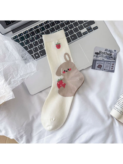 Rufia - Playful Animal Design Crew Socks