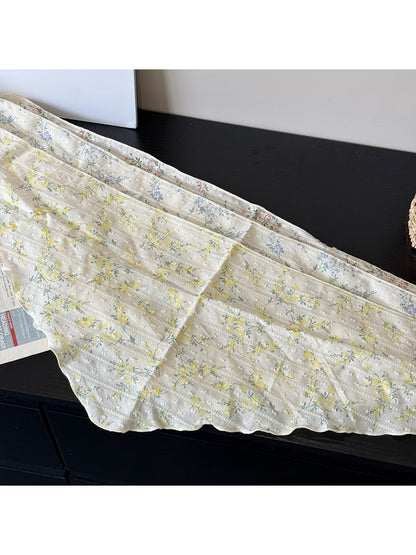 Scarvii - Ditsy Floral Ruffle Edge Triangle Scarf