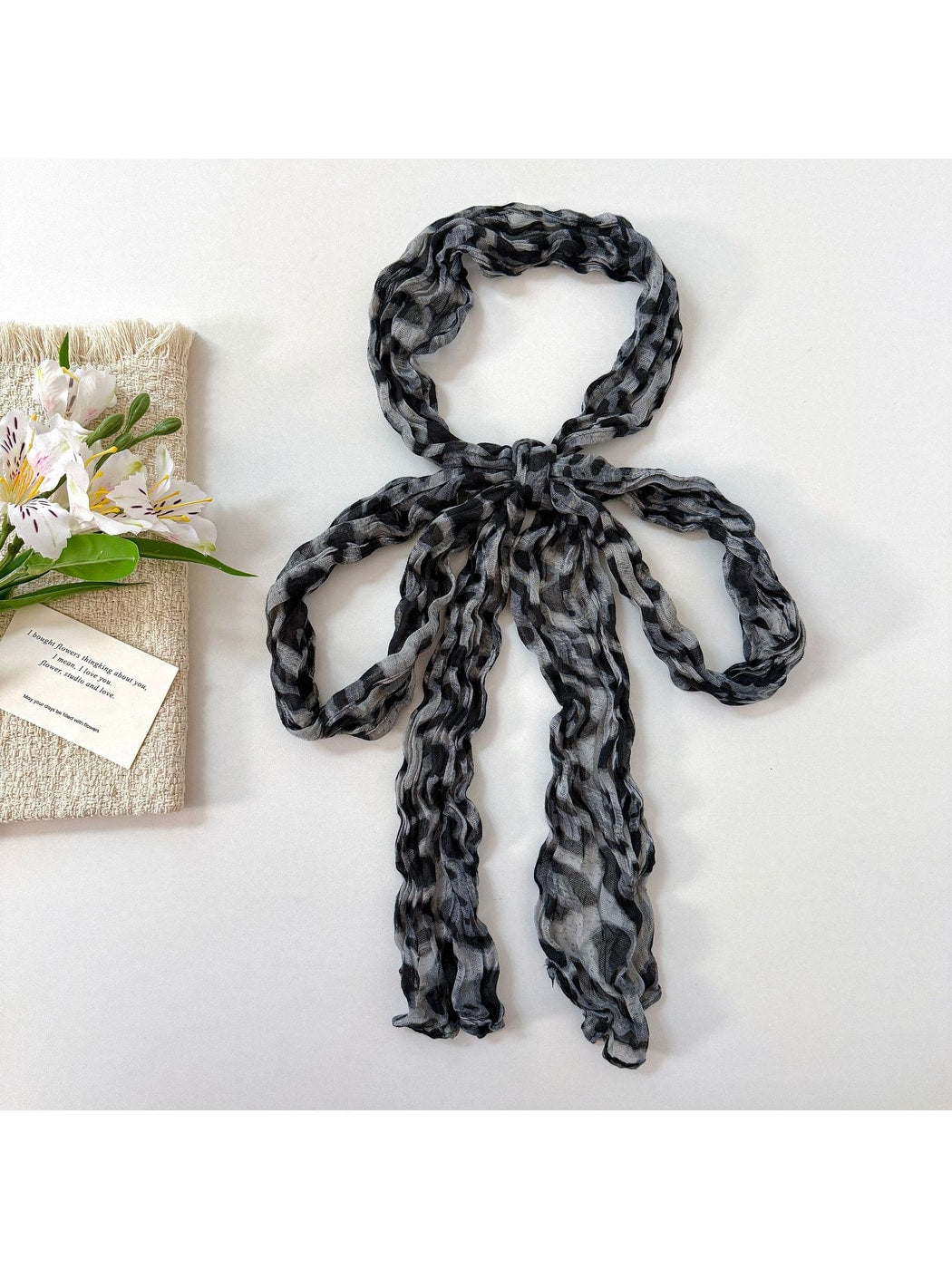 Scarvii - Crinkled Leopard Pattern Fashion Long Scarf