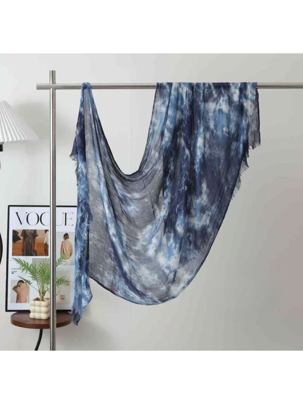 Scarvii - Abstract Mottled Tie-Dye Fringe Scarf