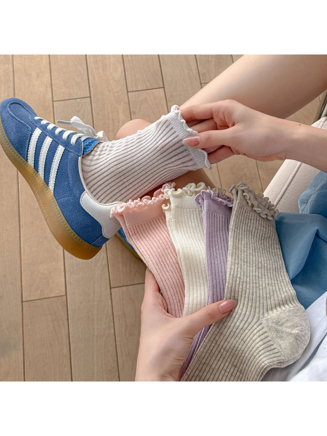 Rufia - Classic Ribbed Ruffle Crew Socks product image 2