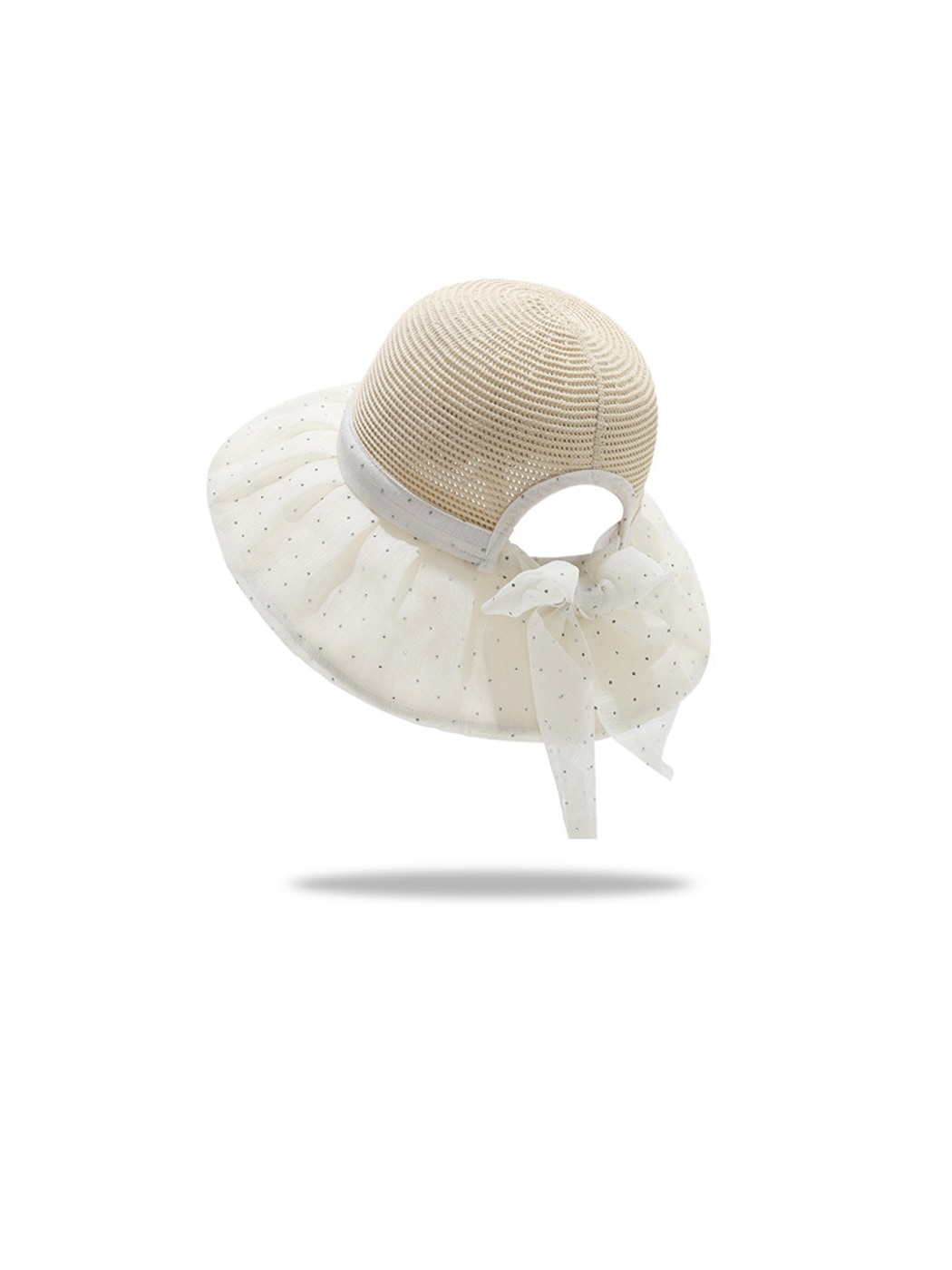 Haila - Ribbon Bow Decorate Wide Brim Bucket Hat