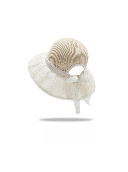 Haila - Ribbon Bow Decorate Wide Brim Bucket Hat