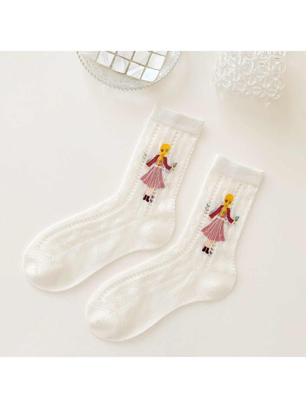 Rufia - Storybook Girl Embroidered Crew Socks product image 7