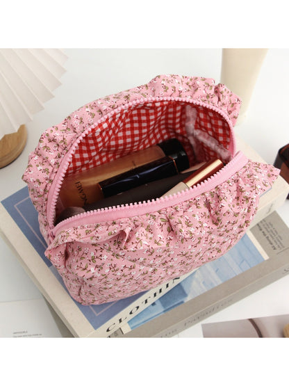 Rufia - Floral Ruffle Cosmetic Zipper Pouch detail view 2