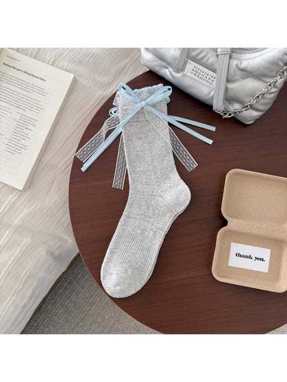 Rufia - Women's Frill Trim Bow Detail Crew Socks