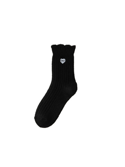 Rufia – Bow & Heart Embroidered Winter Socks