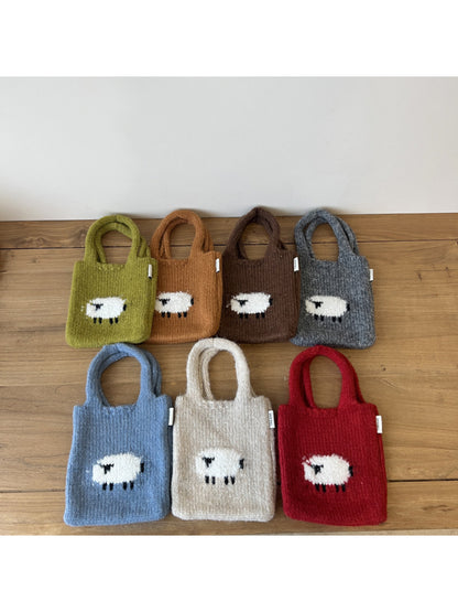 Cosbai - Sheep Motif Knit Tote Bag