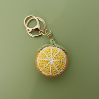 Koco Crochet Fruit Keychain color options including WATERMELON, ORANGE, KIWI
