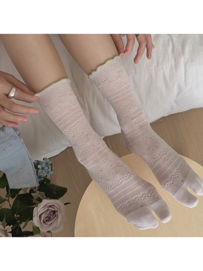 Rufia - Ruffle Trim Bow Socks