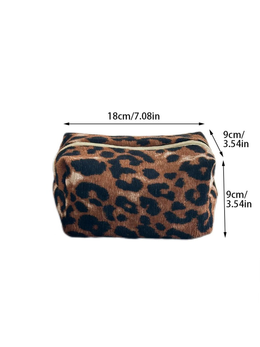 Cosbai leopard print makeup bag packed inside a suitcase for travel
