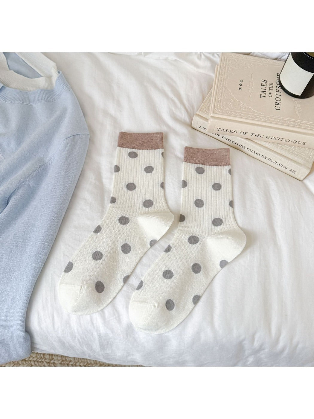 Rufia - Polka Dot Color Block Crew Socks