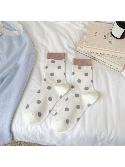 Rufia - Polka Dot Color Block Crew Socks