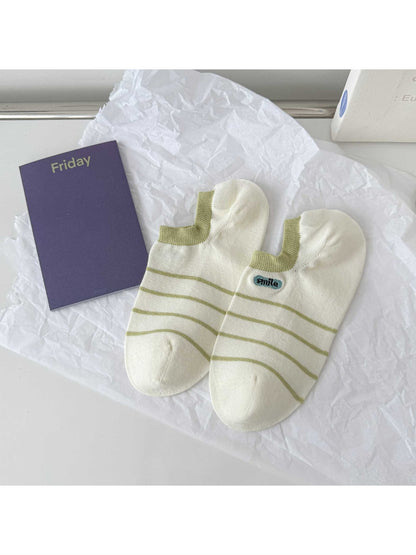 Rufia - Women's Low-Cut Striped Invisible Socks