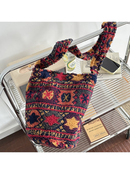 Cosbai - Retro Leopard Print Crossbody Bag
