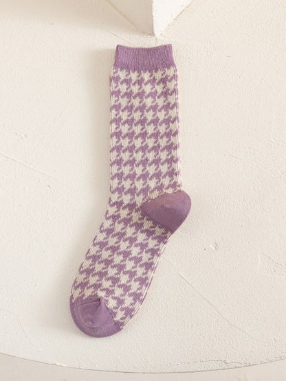 Rufia - Vintage Purple Mid-Calf Winter Socks for Girls