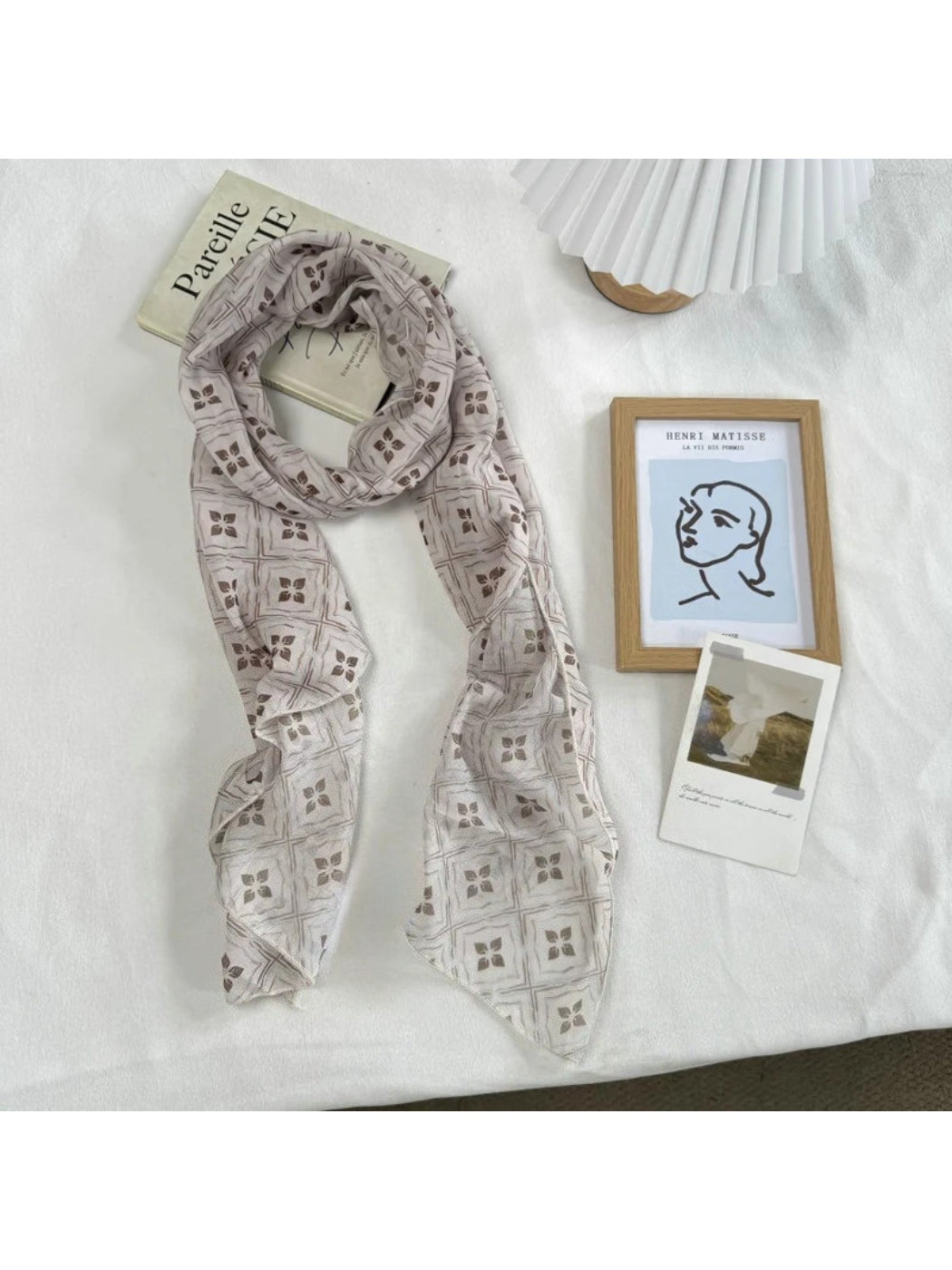 Scarvii - Vintage Pattern Sheer Print Scarf