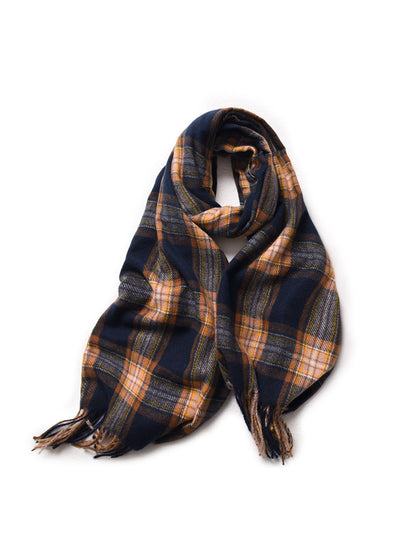 Scarvii - Classic Plaid Fringe Winter Scarf