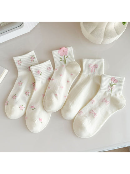 Rufia - Sweet Floral Bow Ankle Socks product image 1