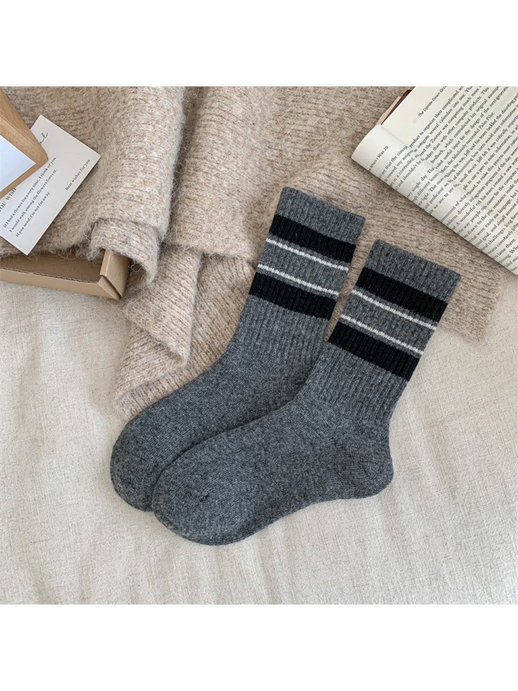 Rufia - Classic Stripe Ribbed Daily Crew Socks product image 6