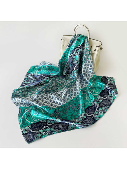Scarvii - Patchwork Paisley Print Square Scarf