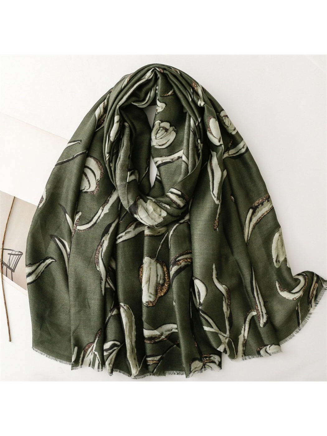 Scarvii - Abstract Tulip Sketch Print Scarf