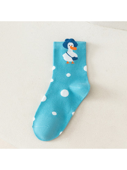 Rufia - Playful Animal Pattern Casual Crew Socks
